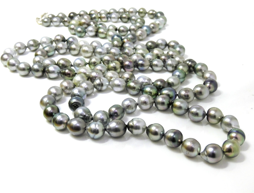 Very Long 9.5-10mm Tahitian Pearls Necklace